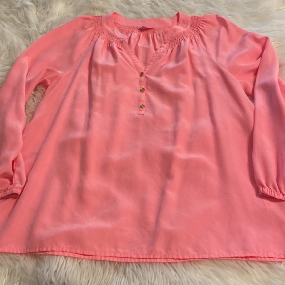 Lilly Pulitzer Elsa 100% silk blouse size XL - Picture 8 of 12